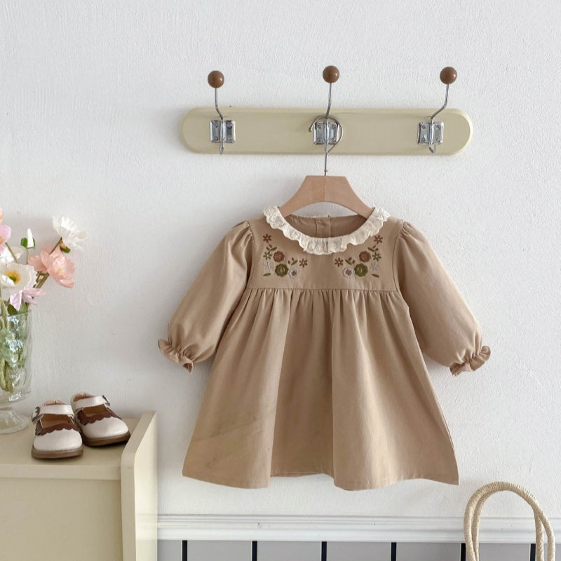 【BABY&KID】レトロ花刺繡ワンピースSK050805