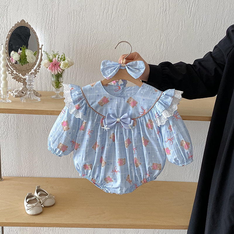 【姉妹服】ハートくまロンパース、ワンピースSK101123