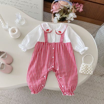 【BABY】きのこ刺繍カバーオールSK092520
