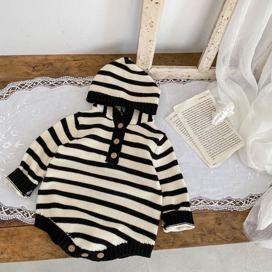 【BABY&KID】シンプル系ニットプリンスロンパースSK022213
