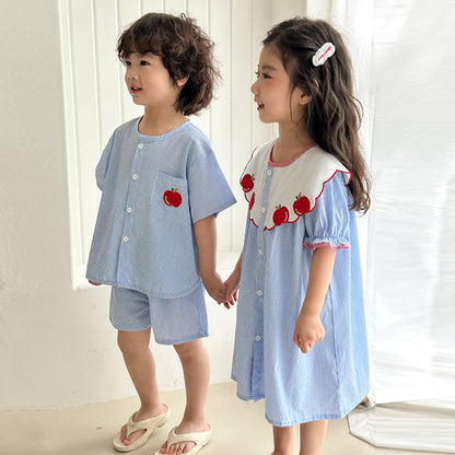 【BABY＆KID】夏新作 りんご柄セットアップ、ワンピースSK063015