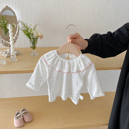 【BABY】プリント長袖フリル襟TシャツSK100823