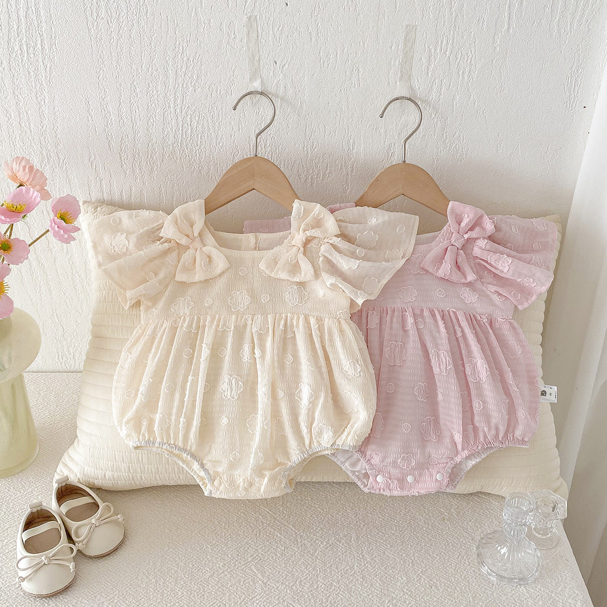 【BABY】夏新作 蝶結びフラワーロンパースSK081705
