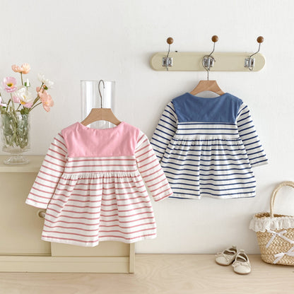【BABY&KID】セーラー襟ボーダーワンピースSK100826