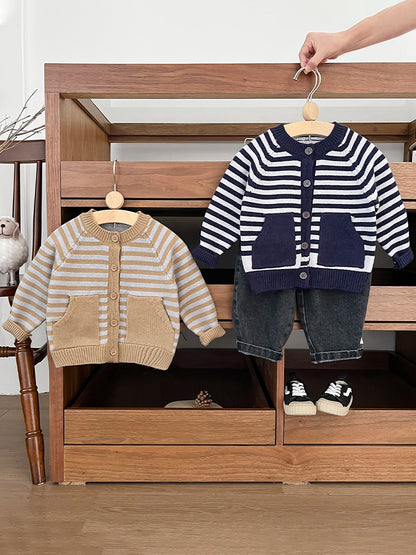 【BABY&KID】オシャレボーダーカーディガンSK022205