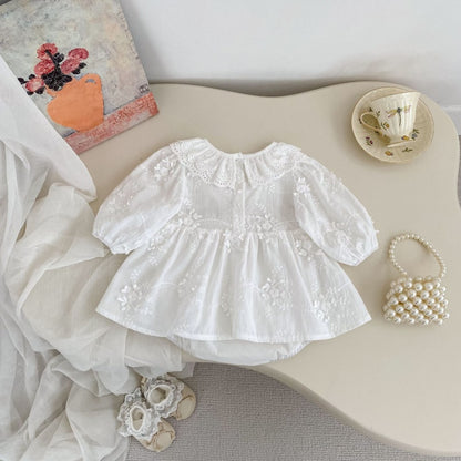 【BABY】おしゃれジャガード丸首ロンパースSK104104