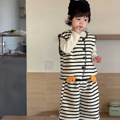 【BABY&KID】ペンギンボーダーベストセットアップSK104310