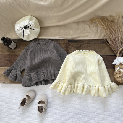【BABY&KID】冬新作花柄の裾ニットセーターSK11420