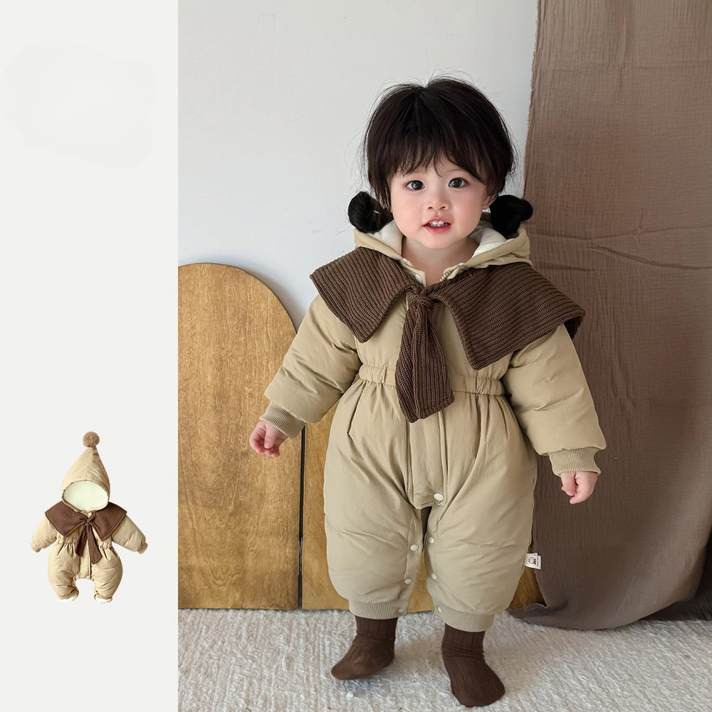 【BABY&KID】厚手帽子付き防寒ロンパースSK021705