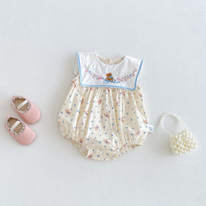 【BABY】夏新作くま小花柄ロンパースSK106415