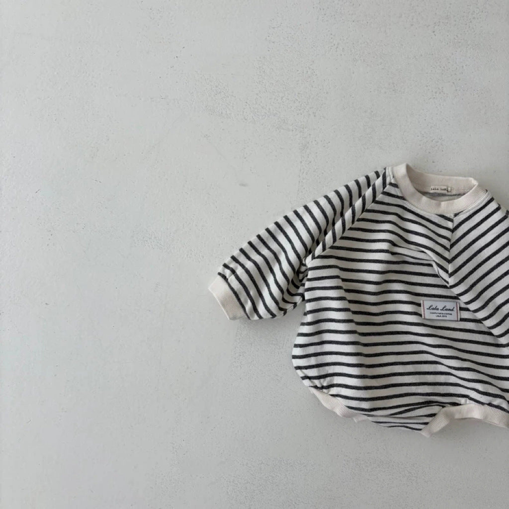 【BABY】ボーダー丸首ロンパースSK102630