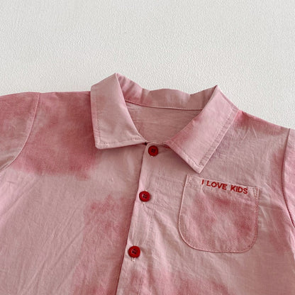 【BABY】夏新作ピンクシャツ＆ショートパンツSK104616