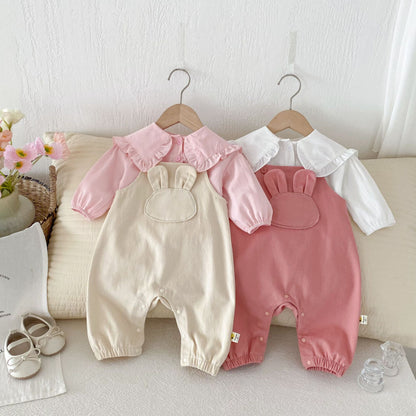 【BABY】うさぎサロペット、ベビーブラウスSK100329