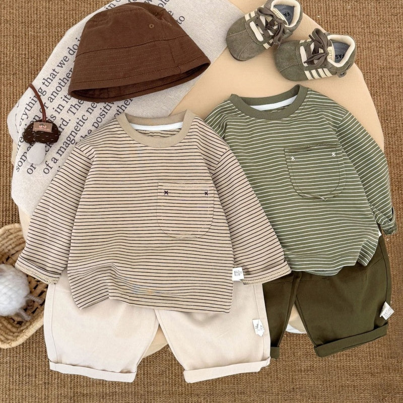 【BABY&KID】ポケット付きボーダーTシャツSK100212