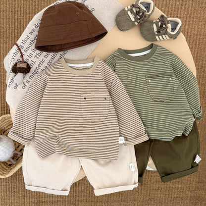 【BABY&KID】ポケット付きボーダーTシャツSK100212