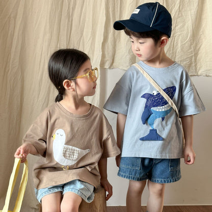 【BABY＆KID】夏新作 アニマルプリント半袖TシャツSK063032
