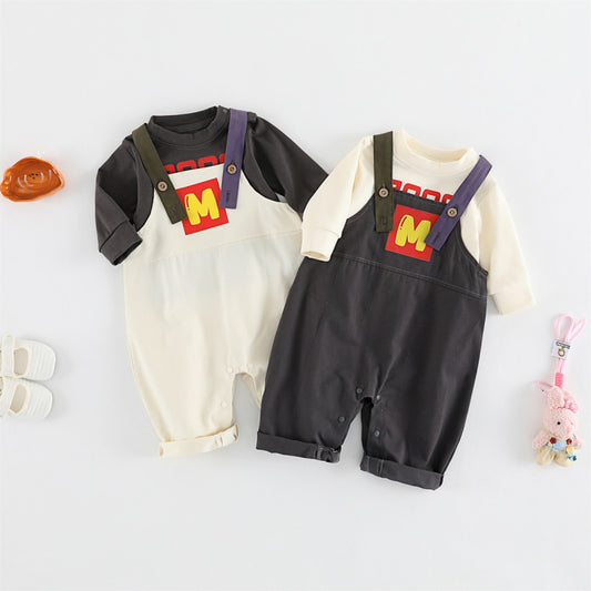 【BABY】ロゴサロペット＆長袖トップスSK106716
