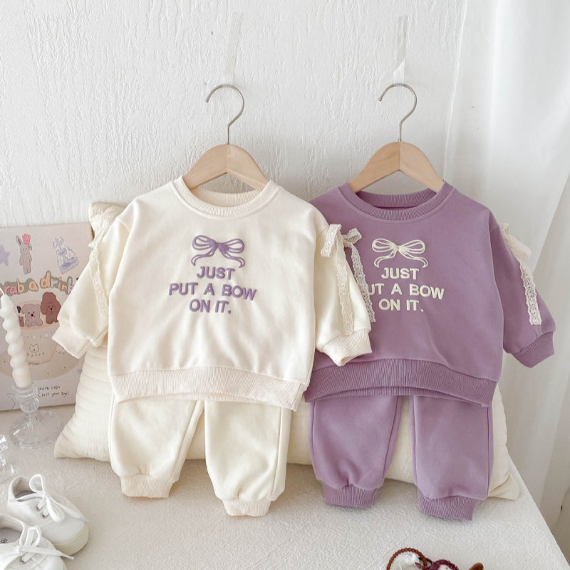 【BABY&KID】JUST PUT A BOW可愛いセットアップSK032215