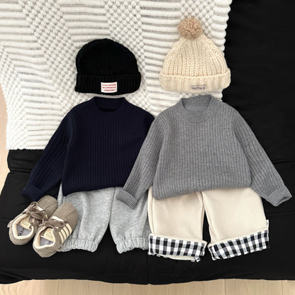 【BABY&KID】冬新作あったか無地ニットセーターSK103014