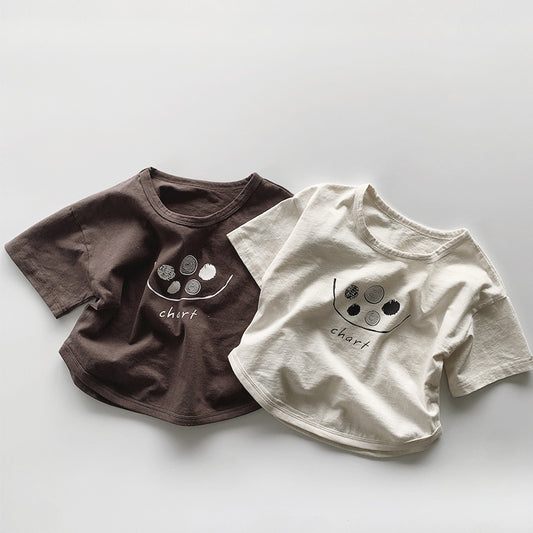 【BABY&KID】夏新作 薄手コットン半袖TシャツSK080818