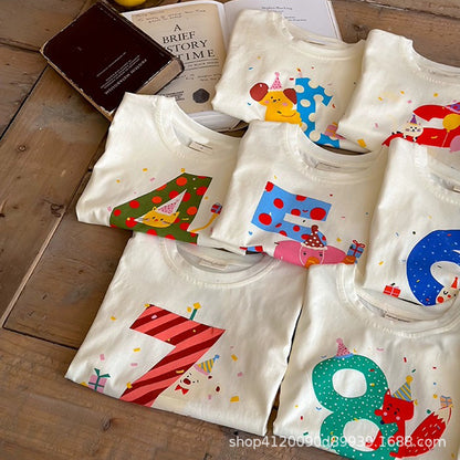 【BABY&KID】夏新作 コットンキャラクタープリント半袖TシャツSK091625