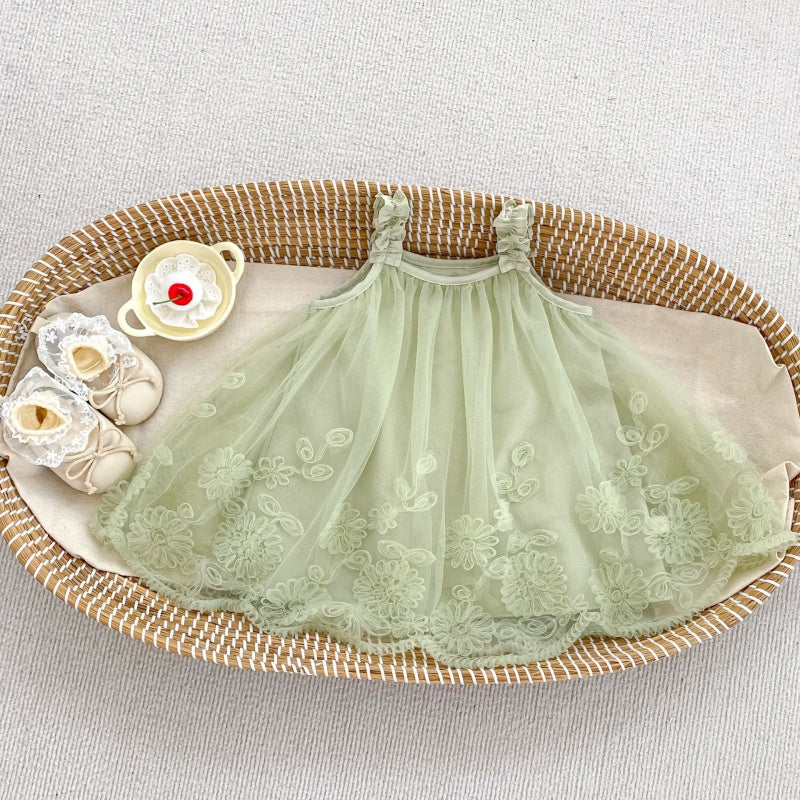 【BABY&KID】夏新作チュールフラワーキャミソールワンピースSK106504