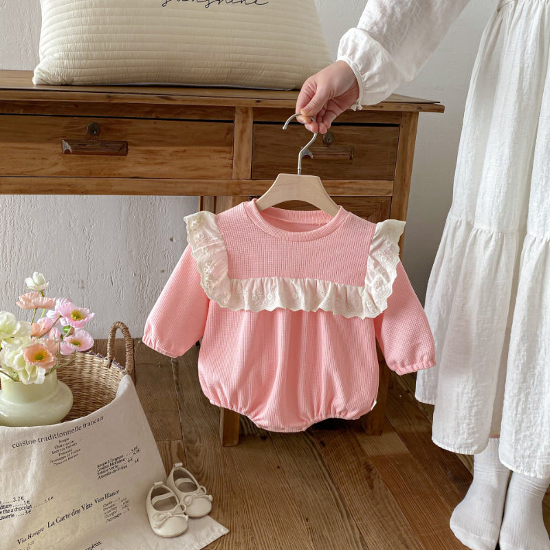 【BABY】ワッフルシンプルロンパースSK103623