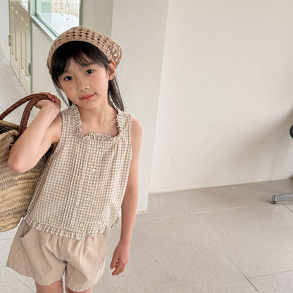 【BABY&KID】夏新作 韓国風ノースリーブシャツSK091612