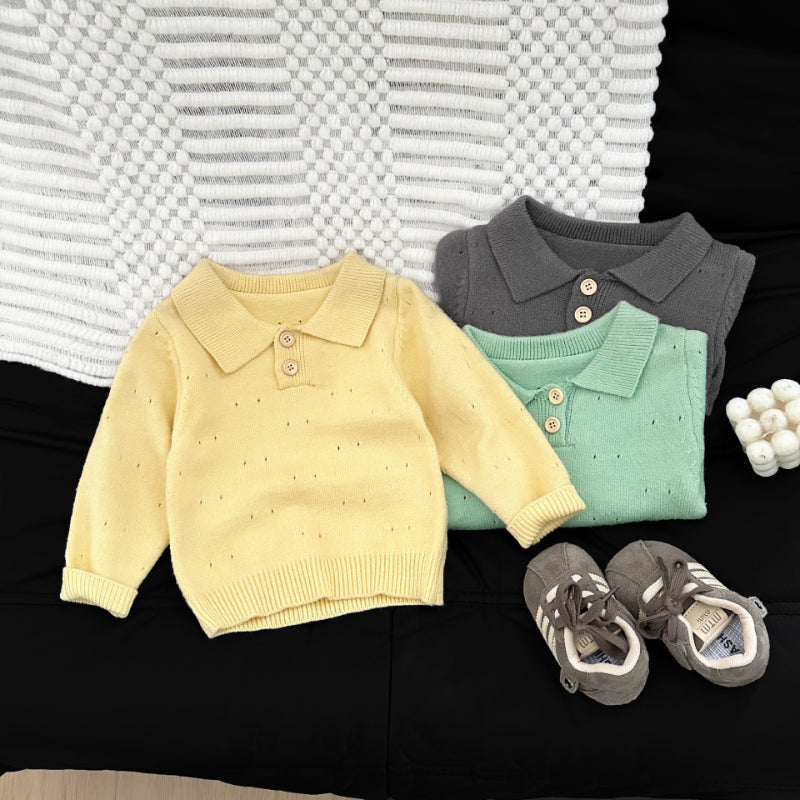 【BABY&KID】冬新作おしゃれ透かし編みニットSK103016