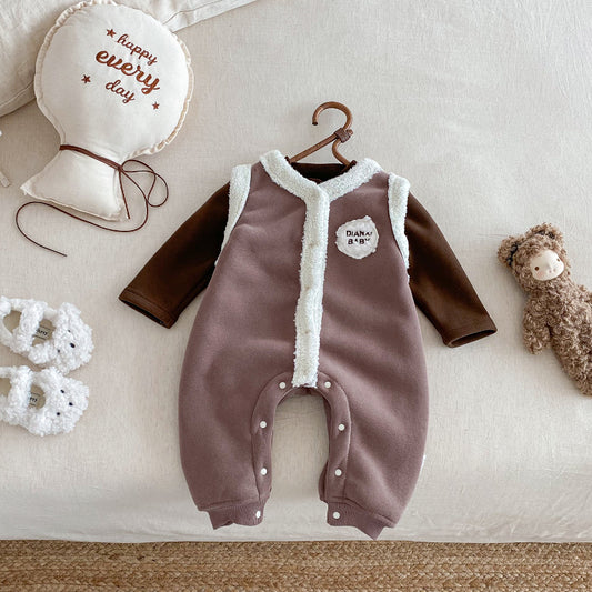 【BABY】冬新作 ロゴ刺繍オールインワンSK102109
