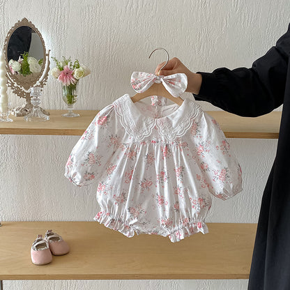 【姉妹服】ナチュラル花柄ロンパース、ワンピースSK101119