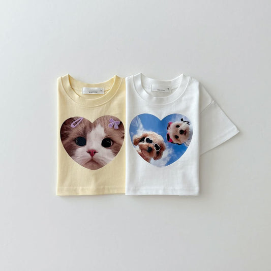【BABY&KID】夏新作 ハートアニマル柄TシャツSK090804