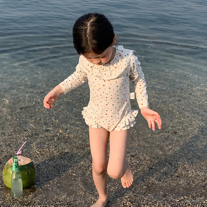 【BABY&KID】夏新作 バックオープン長袖水着SK090901