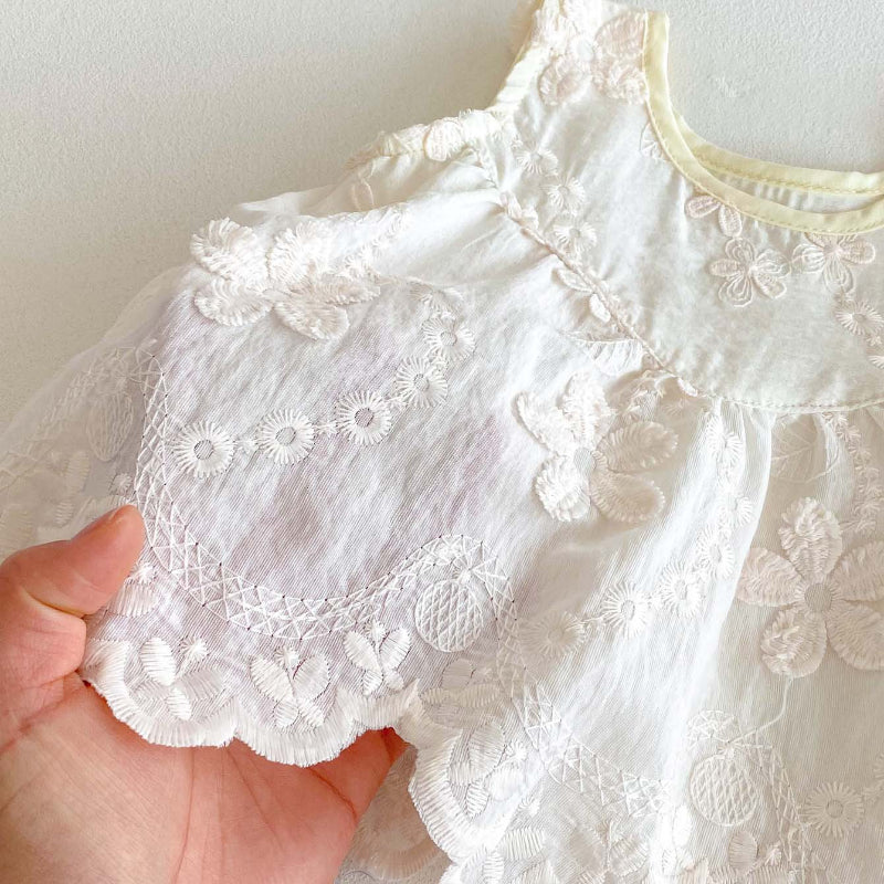 【BABY】夏新作 花刺繍レーストップス＆パンツSK092111