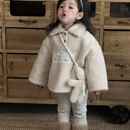 【BABY&KID】冬新作あったかボア レースアクセントジャケットSK103125