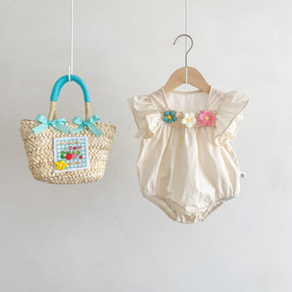 【BABY】夏新作 カラフル小花ロンパースSK091707