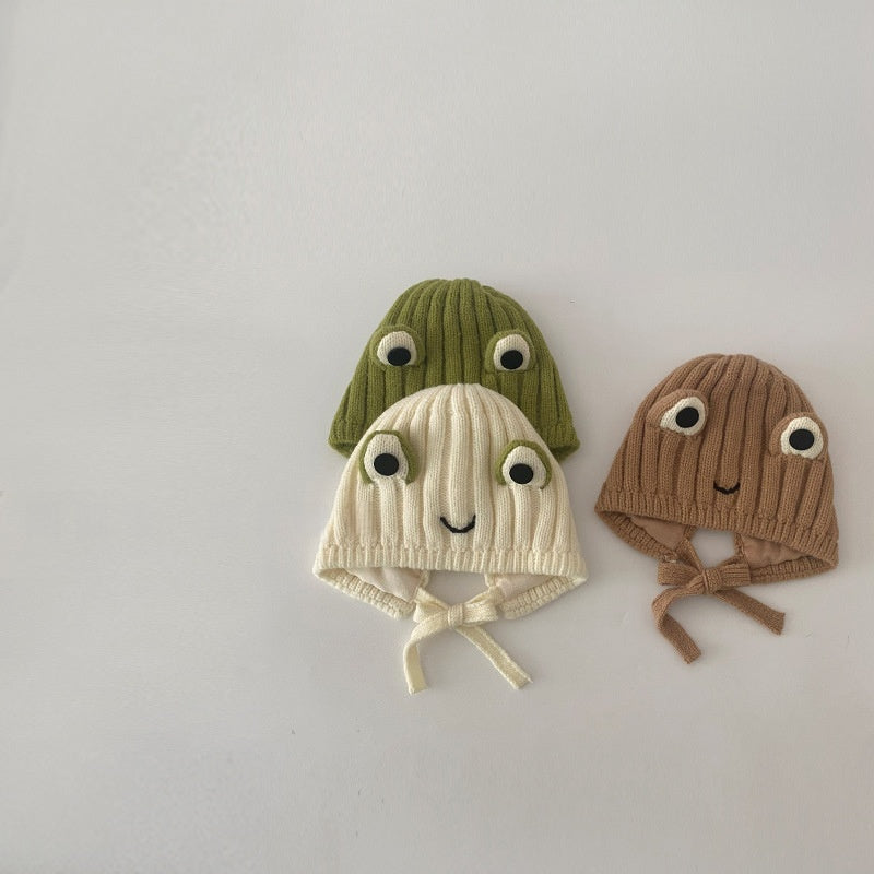 【HAT】カエルデザインひも付きニット帽SK102439
