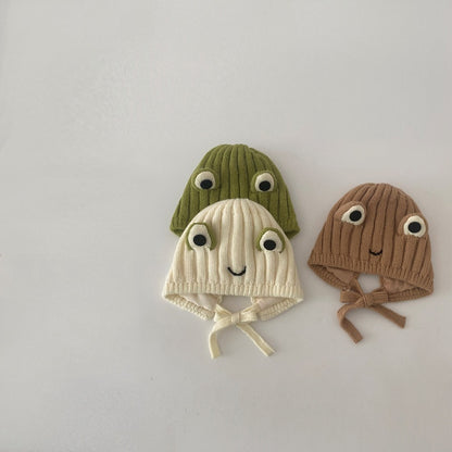 【HAT】カエルデザインひも付きニット帽SK102439