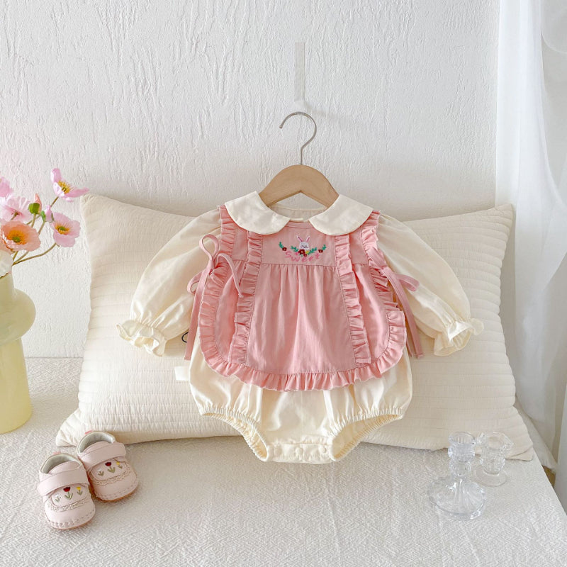 【BABY】ドールカラーロンパース＆うさぎタンクトップセットSK092306