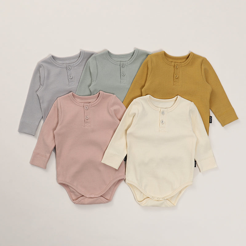 【BABY&KID】北欧風 リブ無地ロンパースSK012517