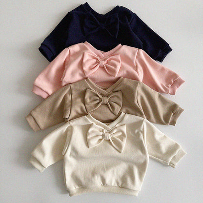 【BABY】無地蝶結び付きセットアップSK051613
