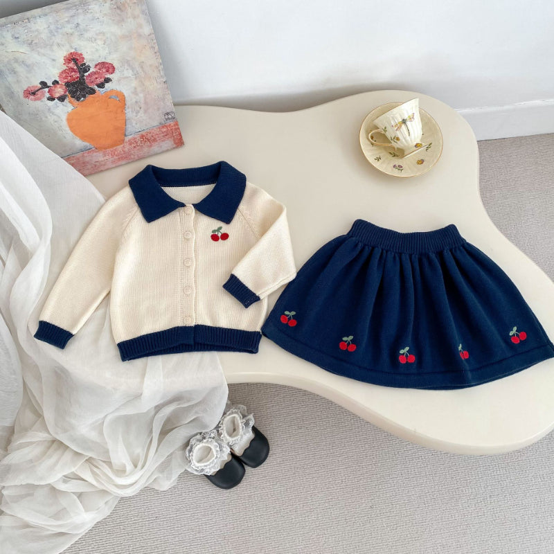【BABY&KID】さくらんぼ刺繍セットアップSK092722