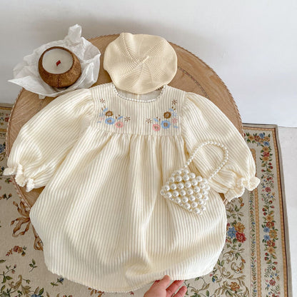 【BABY&KID】コーデュロイフラワークリーワンピースSK031804