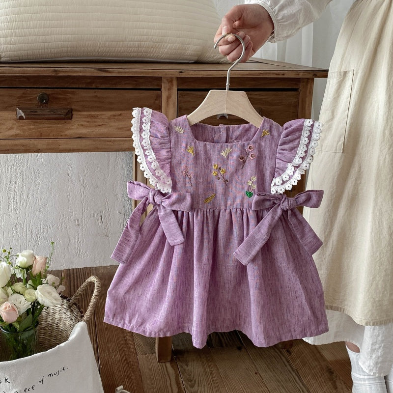 【BABY&KID】夏新作花刺繍ワンピースSK105021