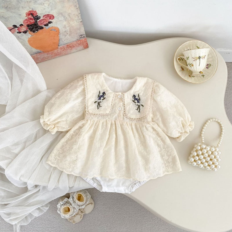 【BABY】刺繍襟付きロンパースSK106901
