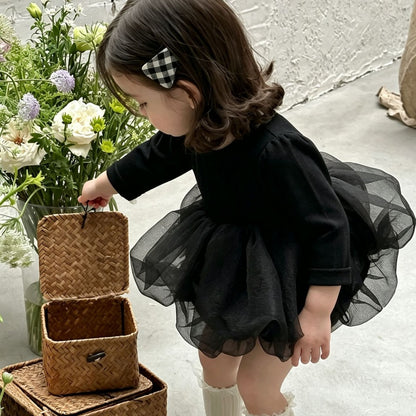 【BABY】チュールニットロンパースワンピースSK107412