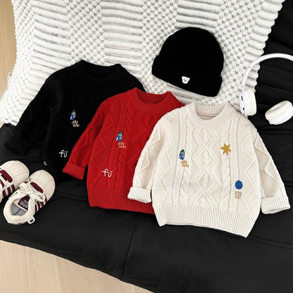 【BABY&KID】冬新作キャラ刺繍ニットセーターSK103009