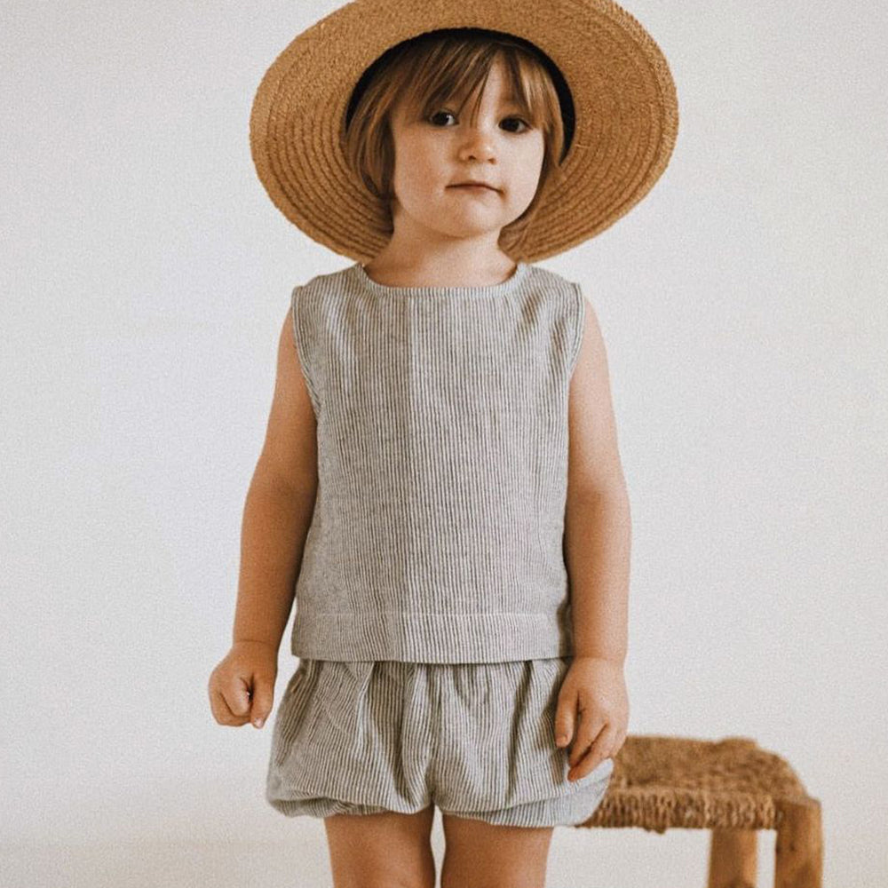 【BABY&KID】夏新作 北欧風おしゃれノースリーブセットアップSK092019