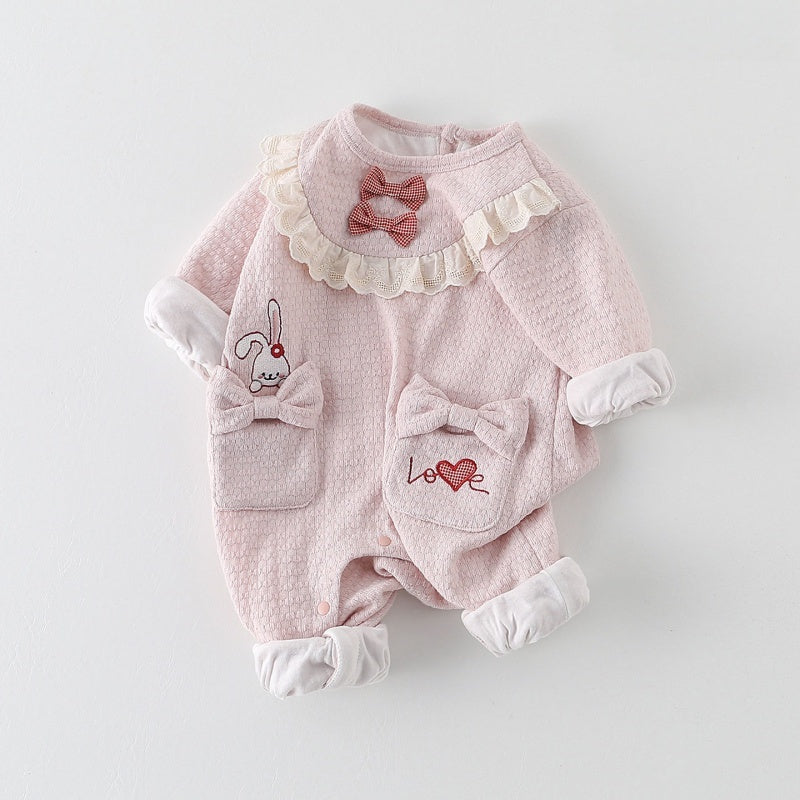 【BABY】うさぎ刺繍カバーオールSK104209