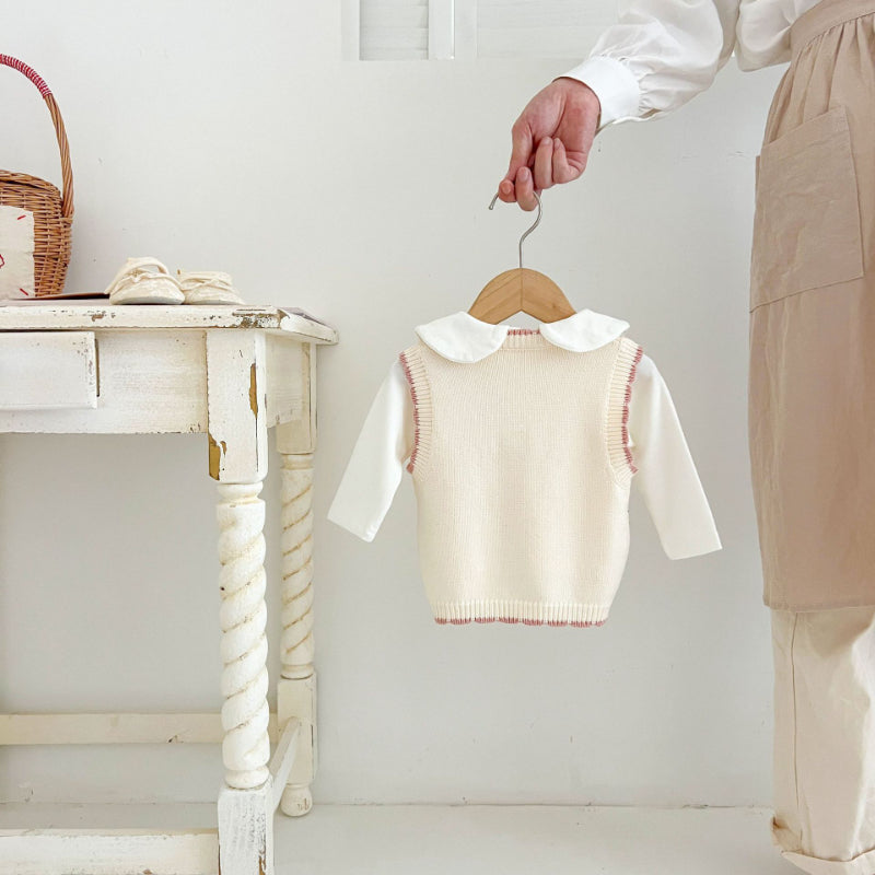 【BABY】いちご刺繍ベストSK100621